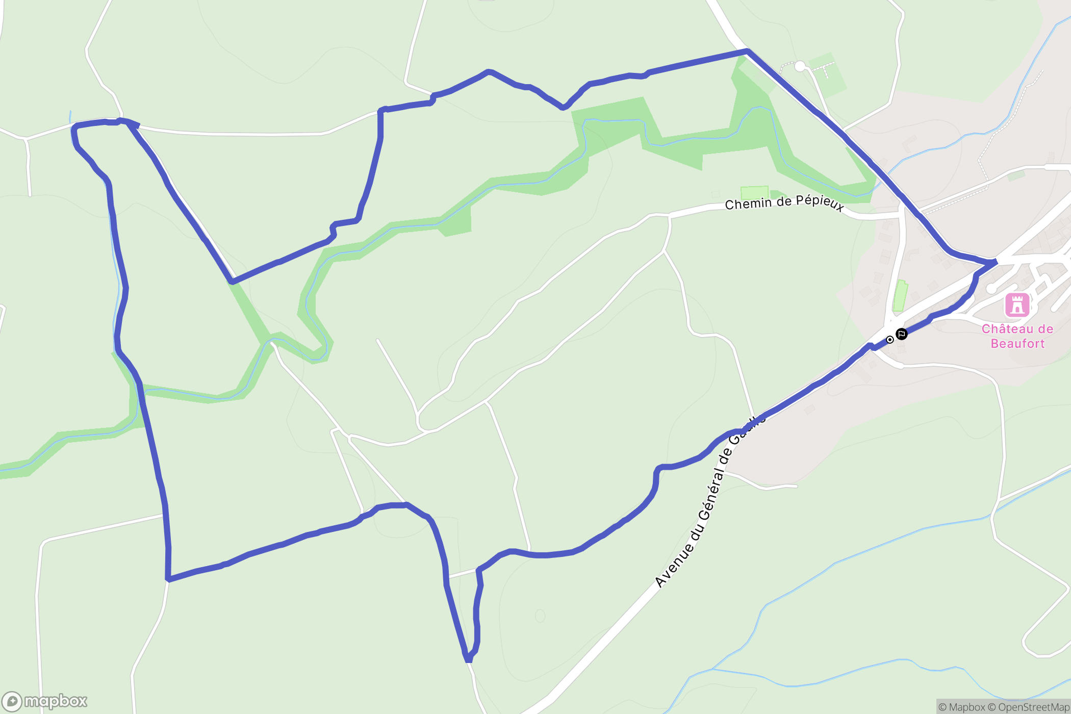 Beaufort : carte du parcours de randonnée - France