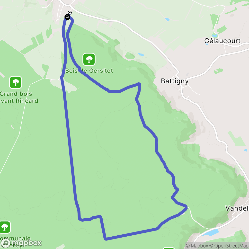 Favières : carte du parcours de randonnée - France