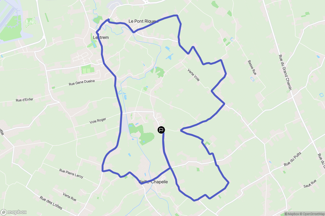 Lestrem : carte du parcours de randonnée - France