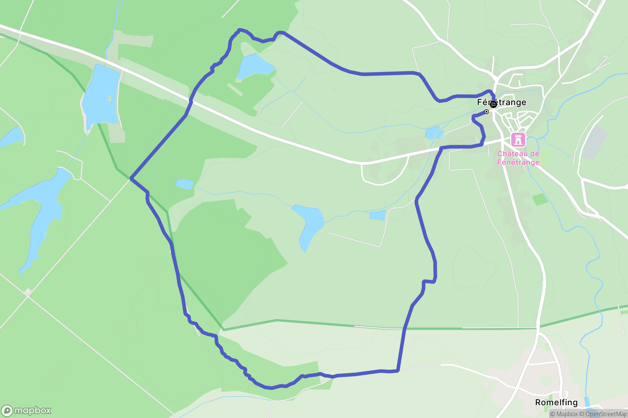 Fénétrange : carte du parcours de randonnée - France