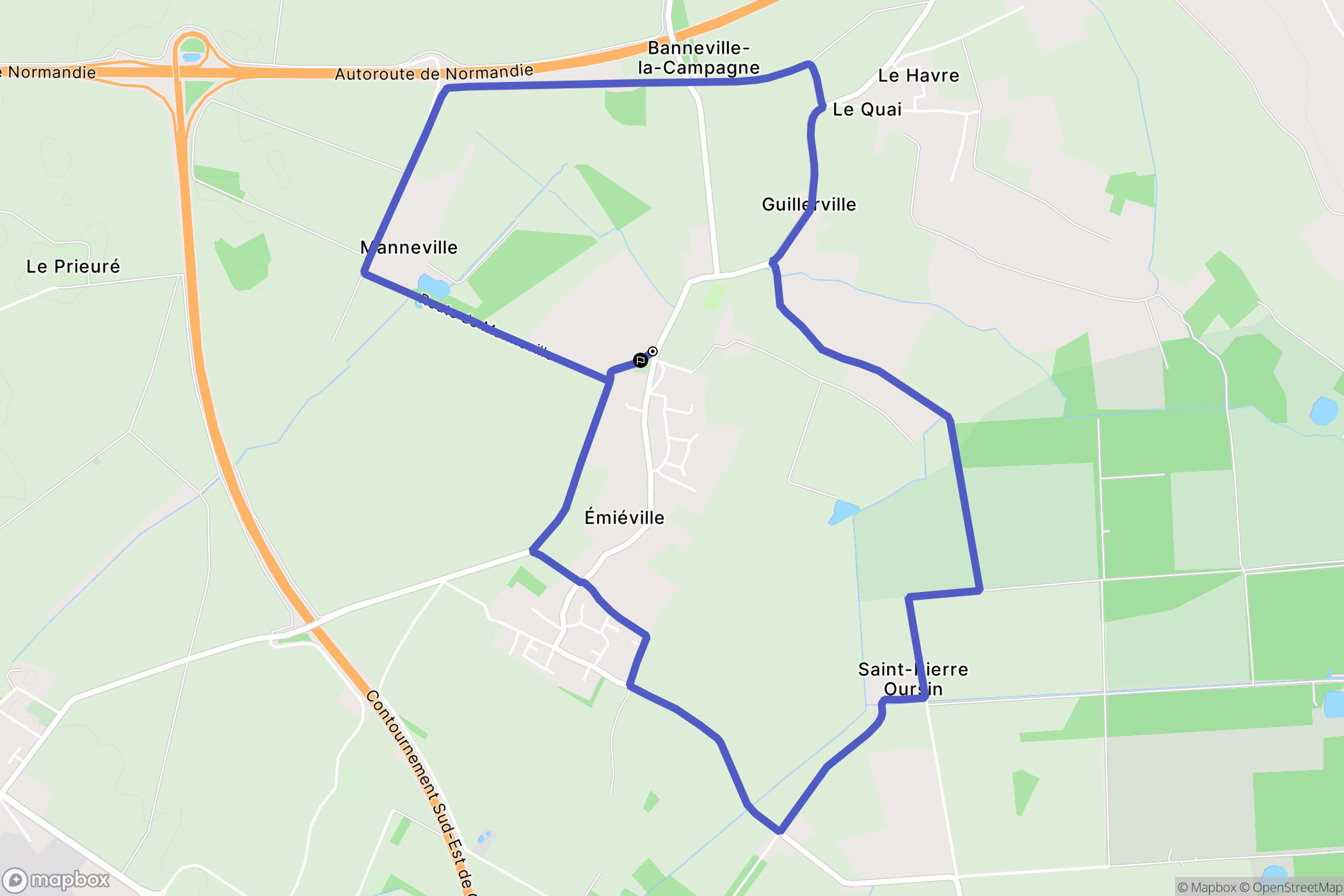 Émiéville : carte du parcours de randonnée - France