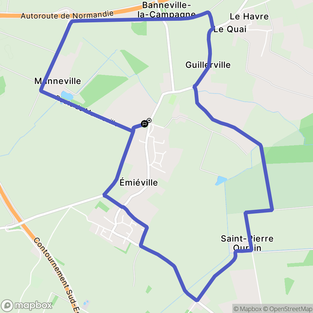 Émiéville : carte du parcours de randonnée - France