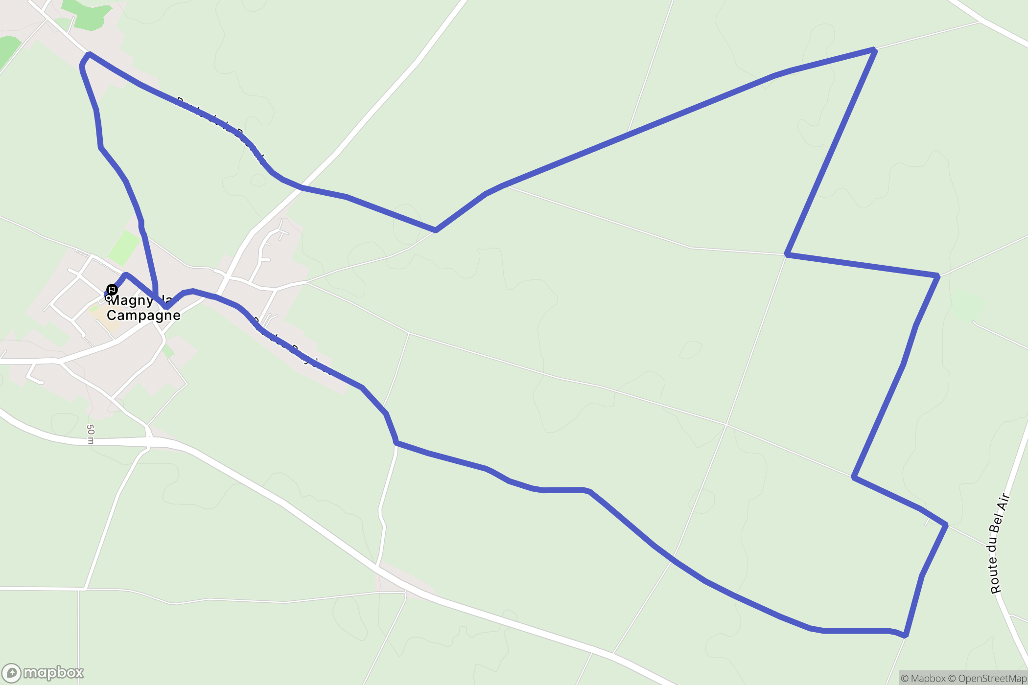 Mézidon Vallée d'Auge : carte du parcours de randonnée - France