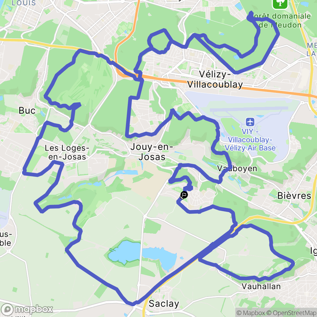 Saclay : carte du parcours de randonnée - France