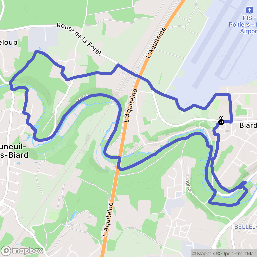 Biard : carte du parcours de randonnée - France