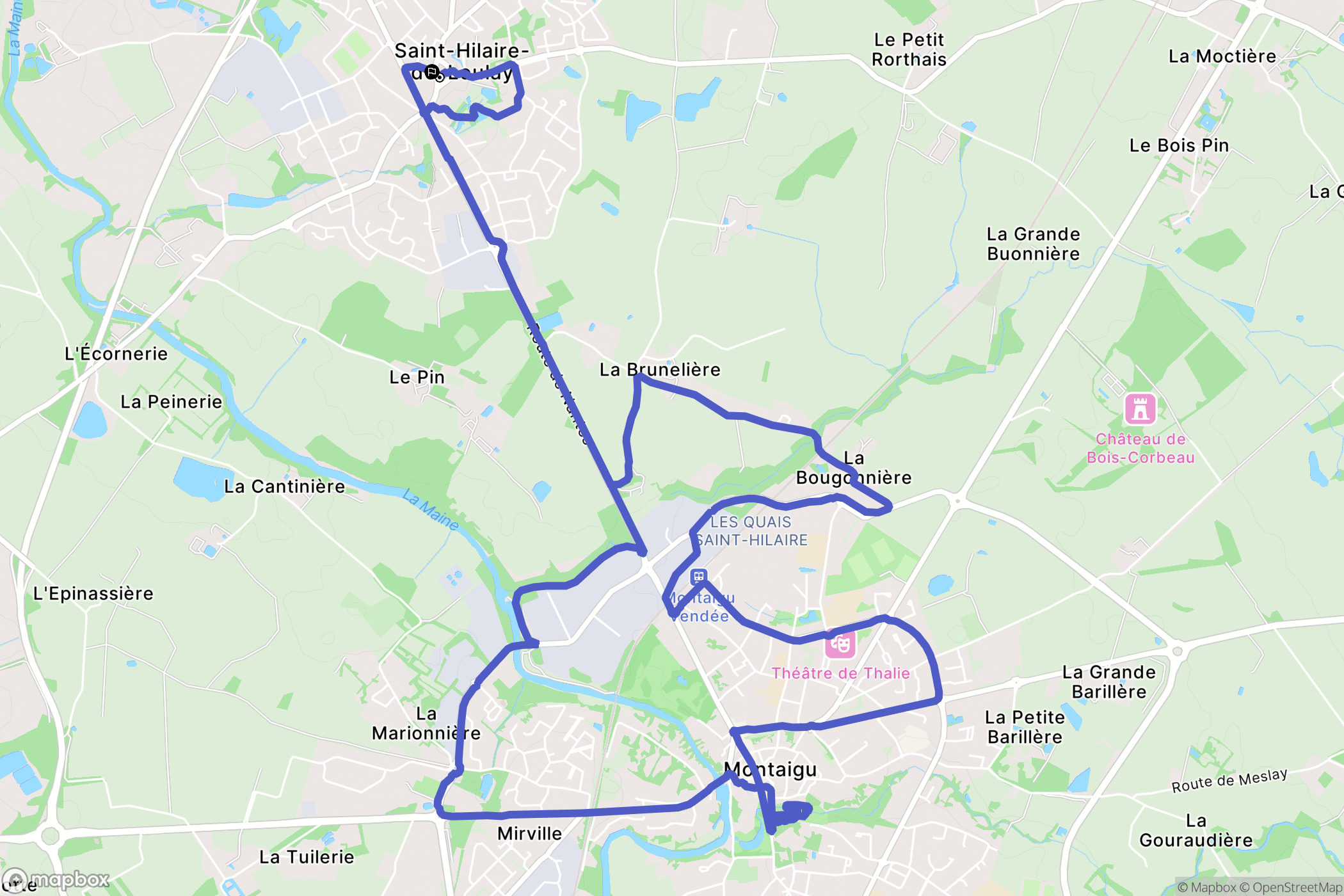 Montaigu-Vendée : carte du parcours de randonnée - France