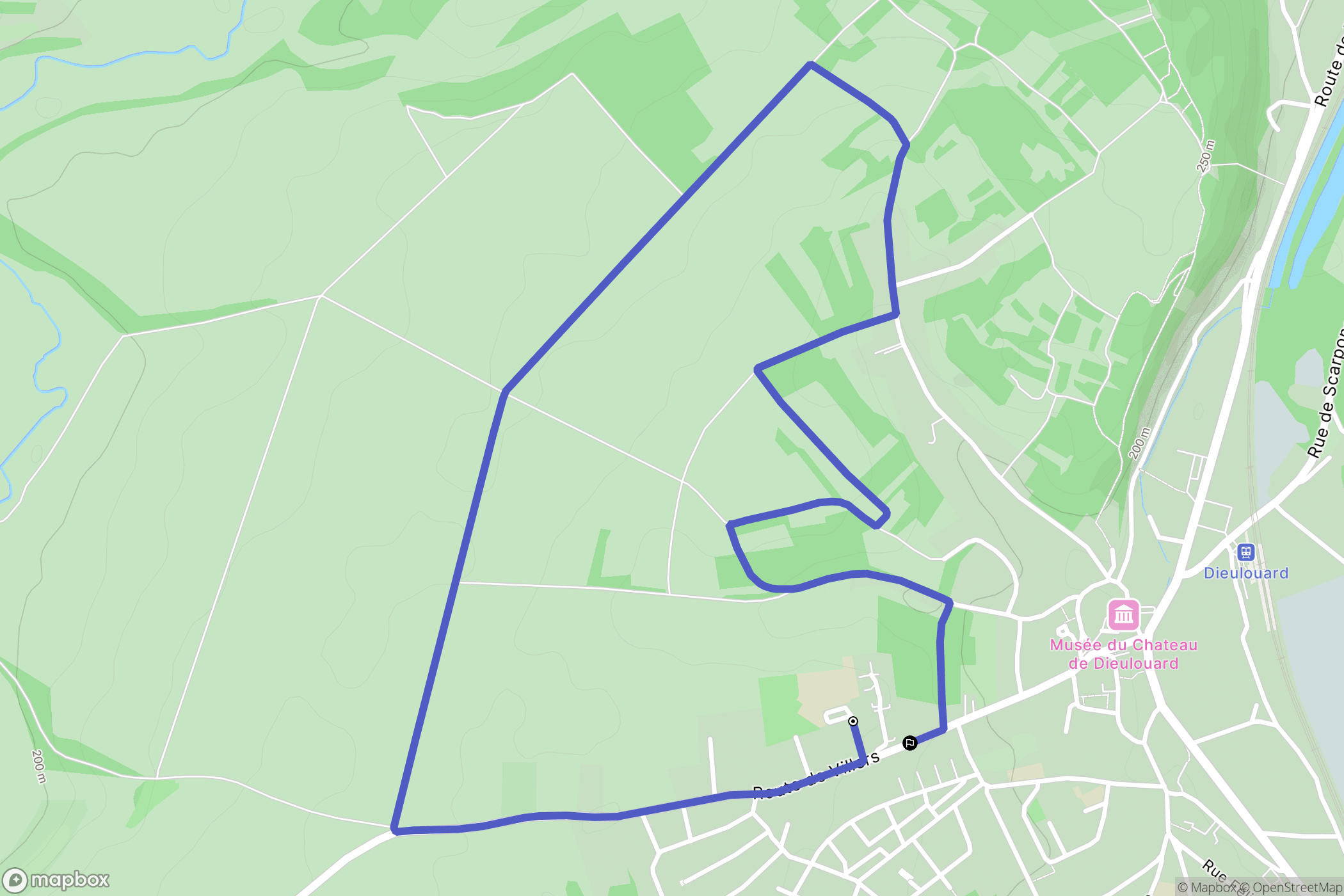 Dieulouard : carte du parcours de randonnée - France