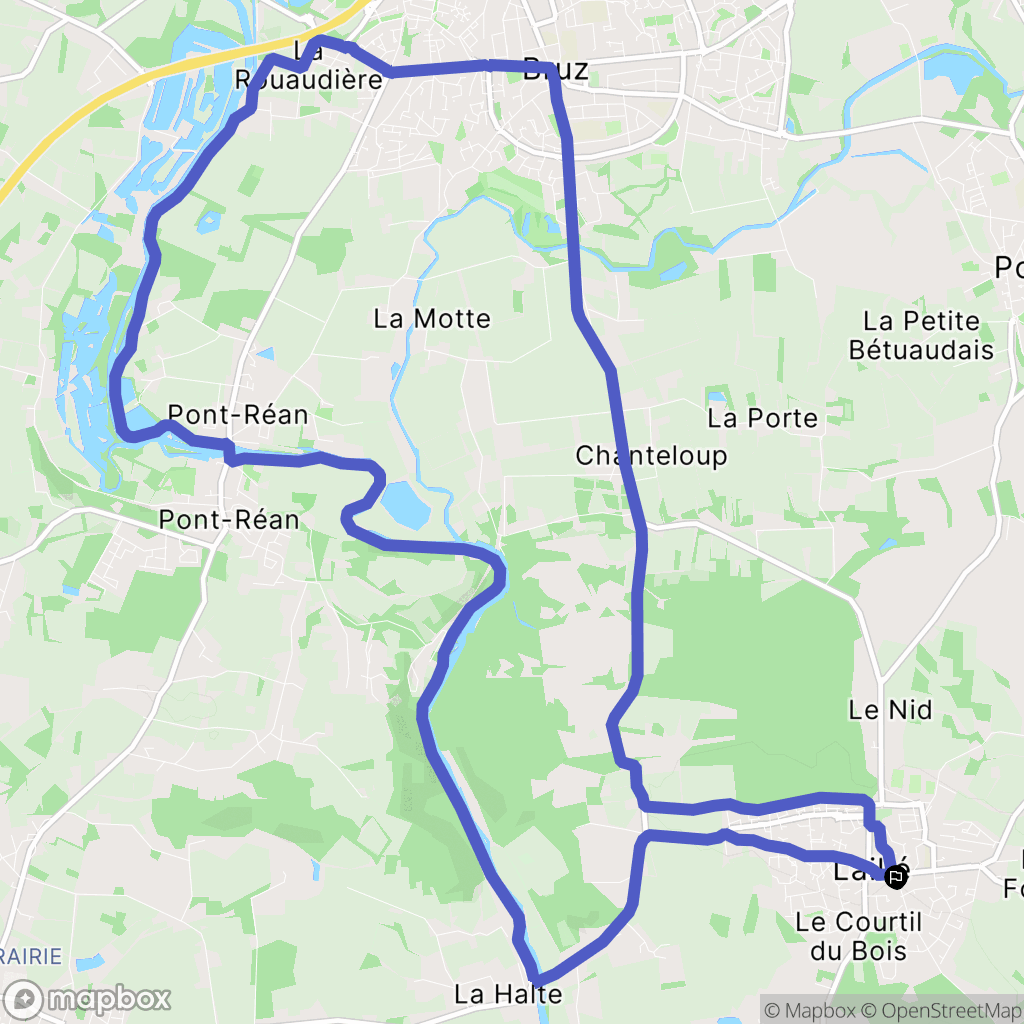 Laillé : carte du parcours de randonnée - France