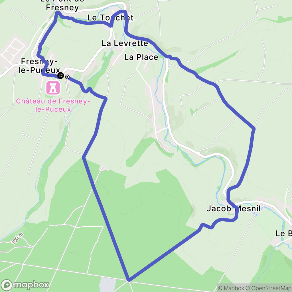 Fresney-le-Puceux : carte du parcours de randonnée - France
