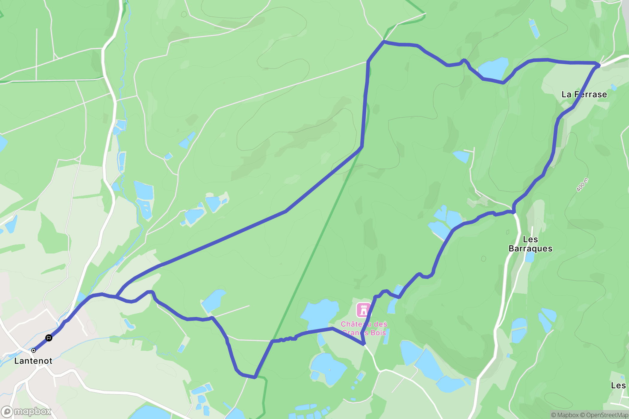 Lantenot : carte du parcours de randonnée - France