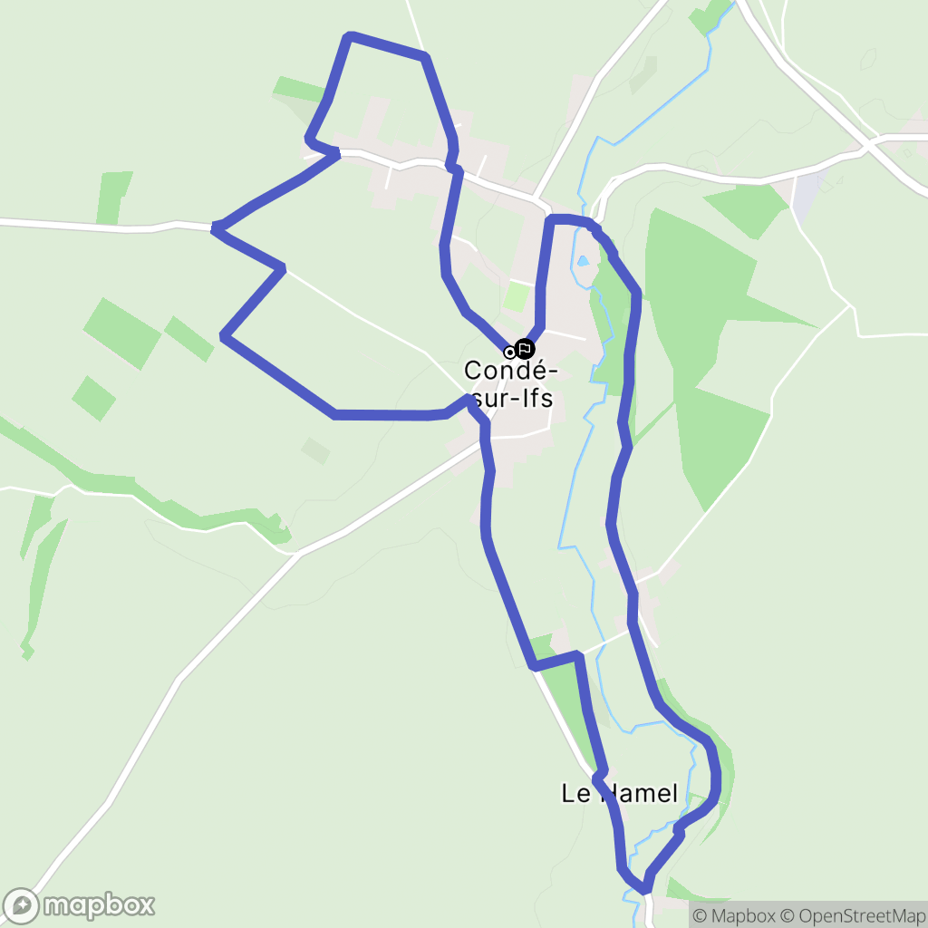Condé-sur-Ifs : carte du parcours de randonnée - France
