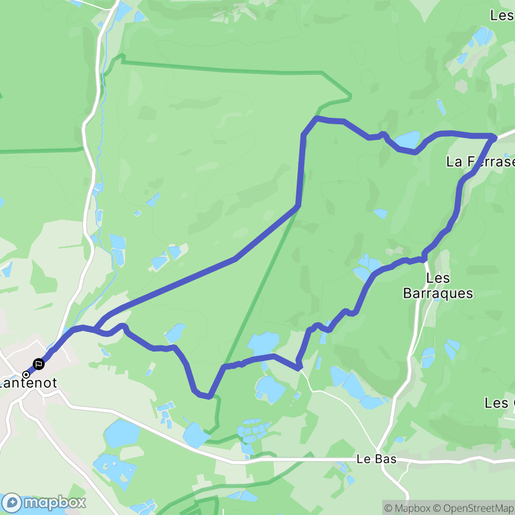 Lantenot : carte du parcours de randonnée - France