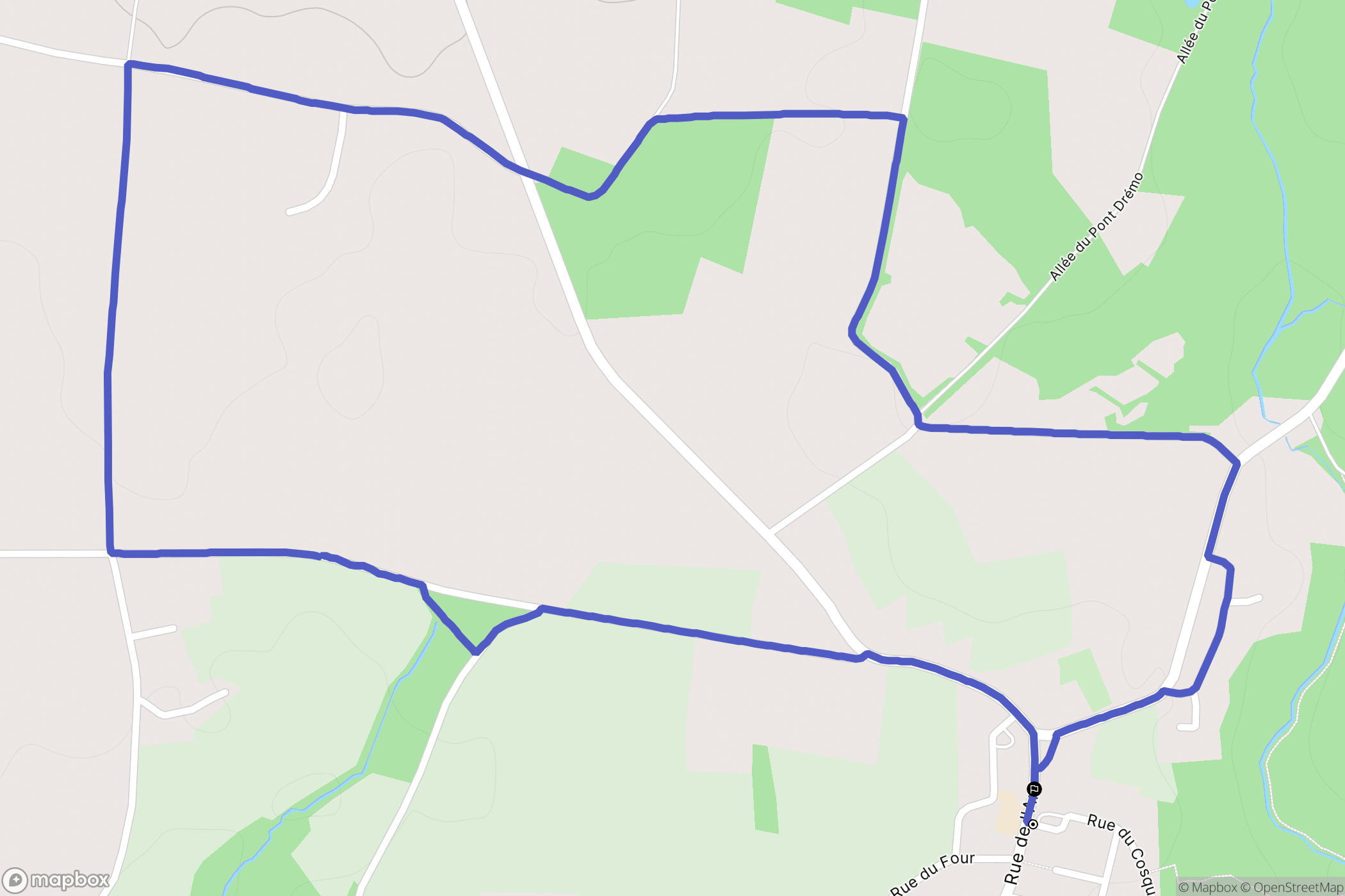 Le Cours : carte du parcours de randonnée - France
