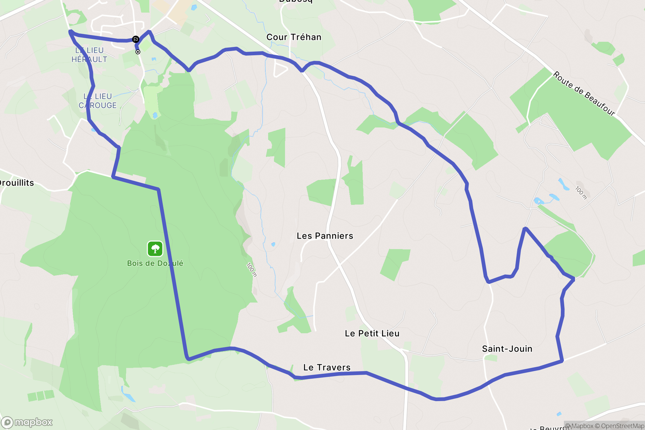 Dozulé : carte du parcours de randonnée - France