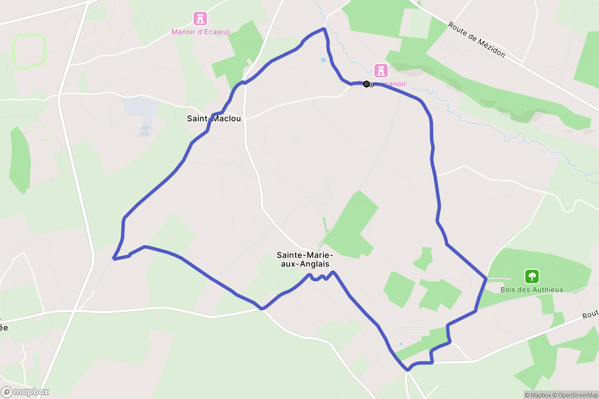 Mézidon Vallée d'Auge : carte du parcours de randonnée - France