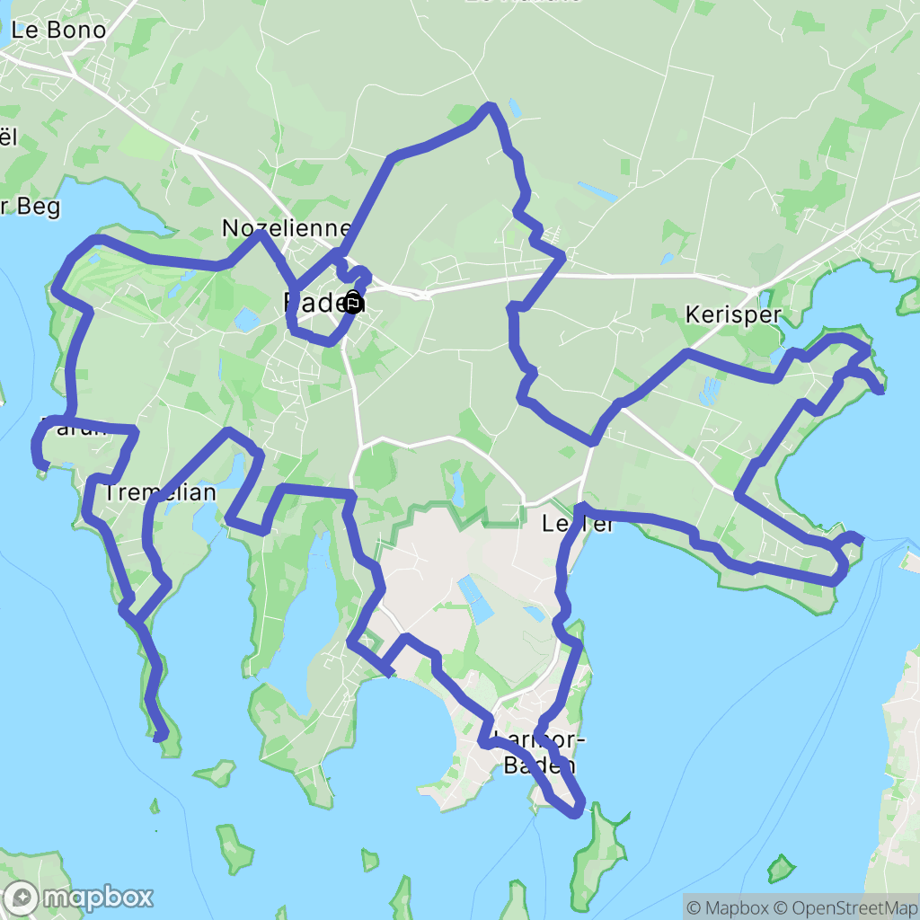 Baden : carte du parcours de randonnée - France