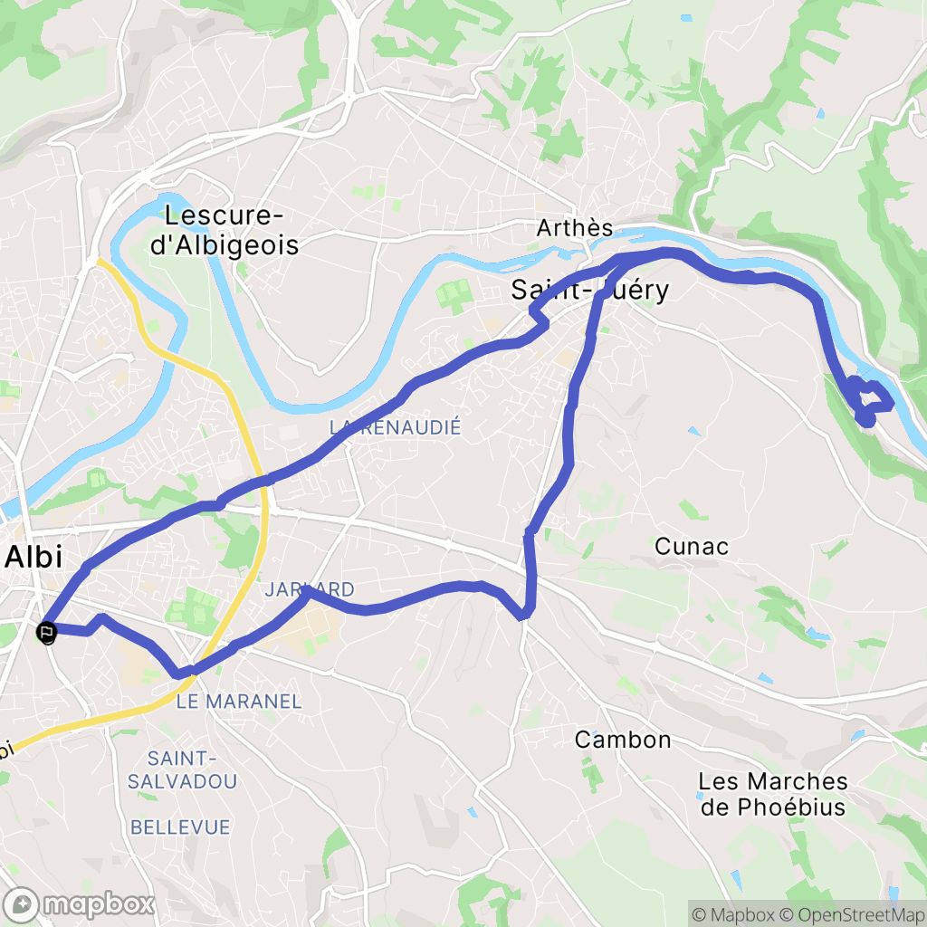 Albi : carte du parcours de randonnée - France
