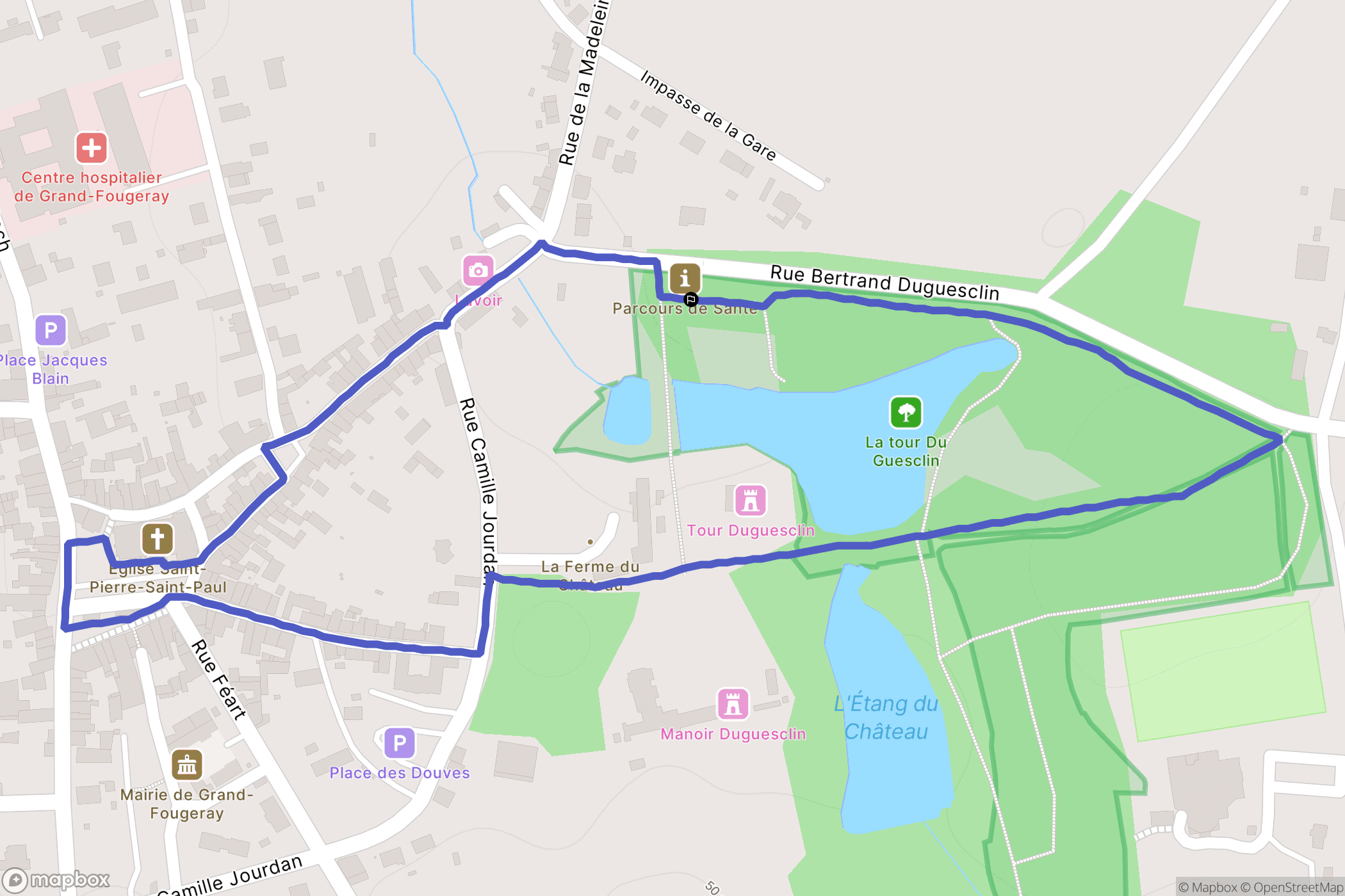 Grand-Fougeray : carte du parcours de randonnée - France
