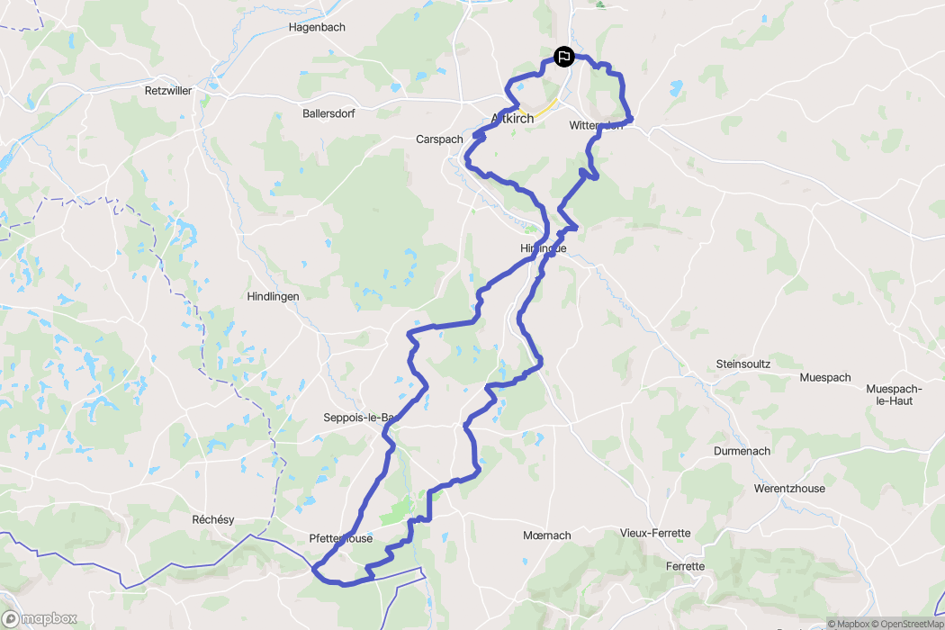 Walheim : carte du parcours de randonnée - France