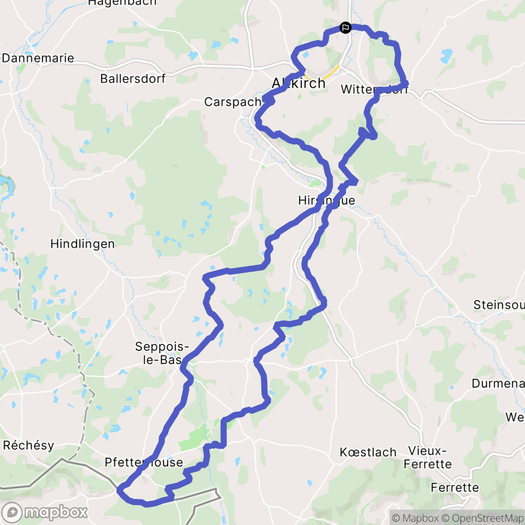 Walheim : carte du parcours de randonnée - France