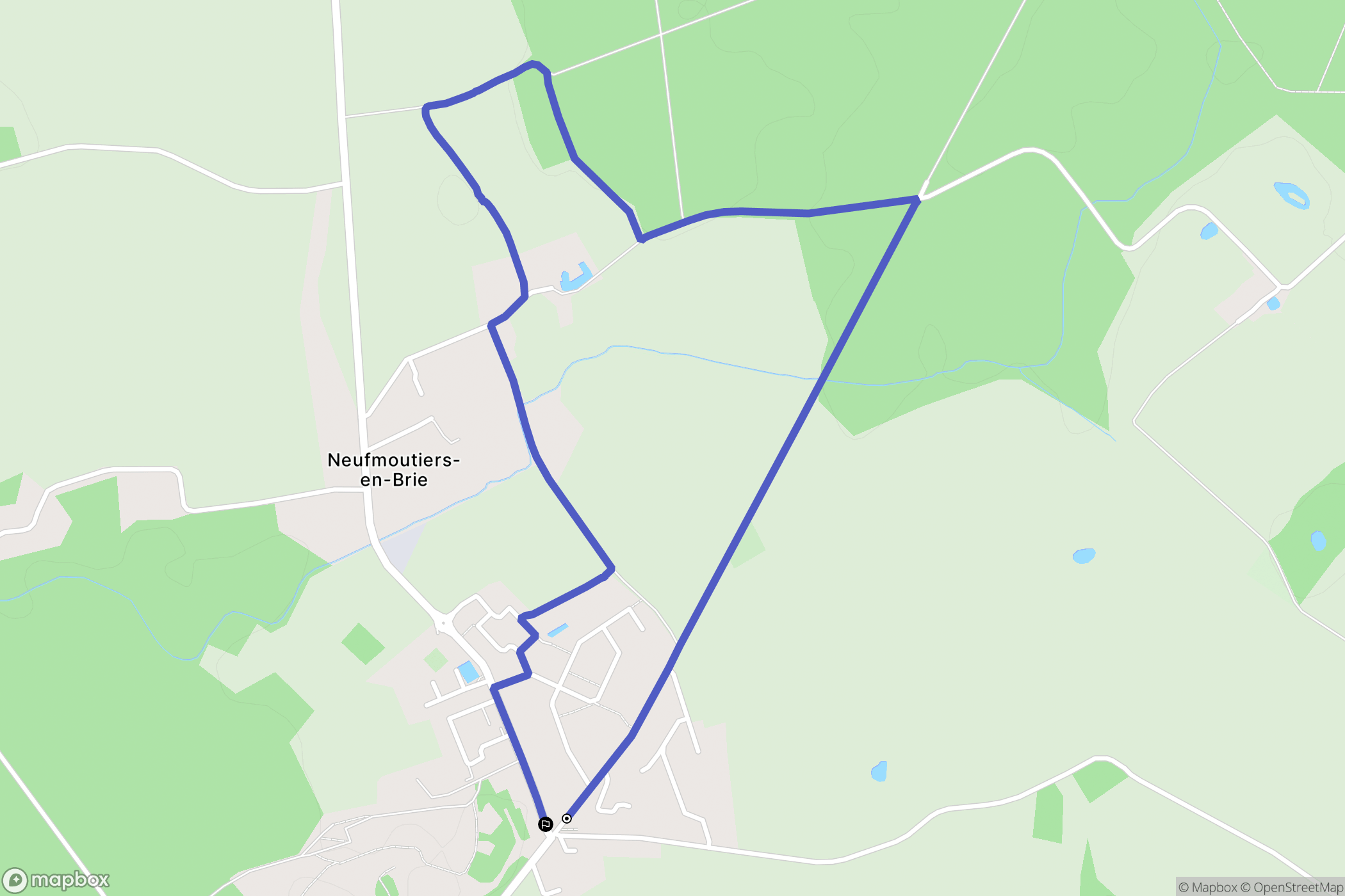 Neufmoutiers-en-Brie : carte du parcours de randonnée - France