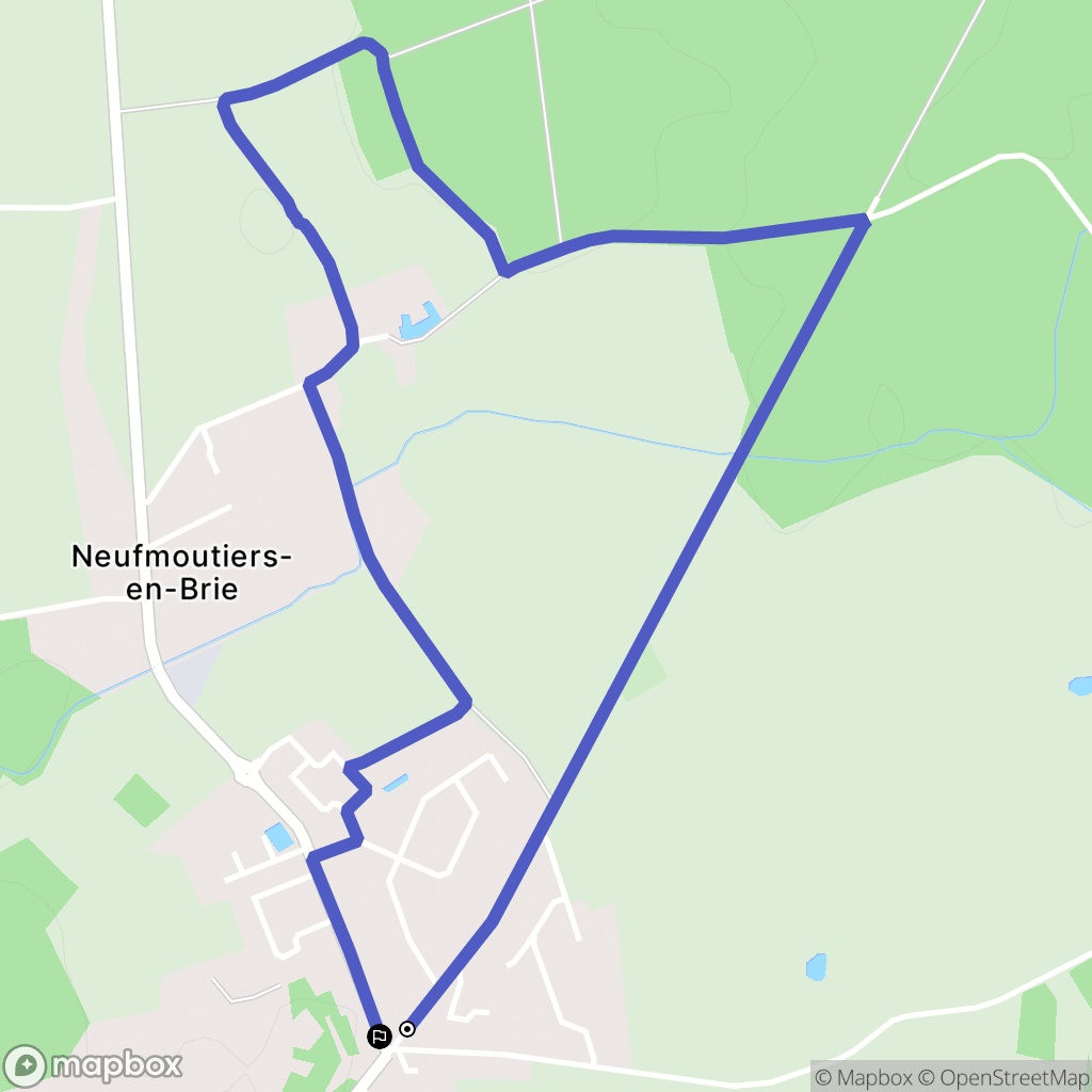 Neufmoutiers-en-Brie : carte du parcours de randonnée - France