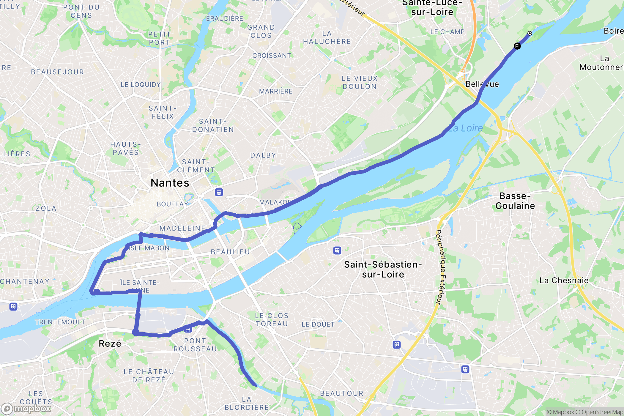 Sainte-Luce-sur-Loire : carte du parcours de randonnée - France