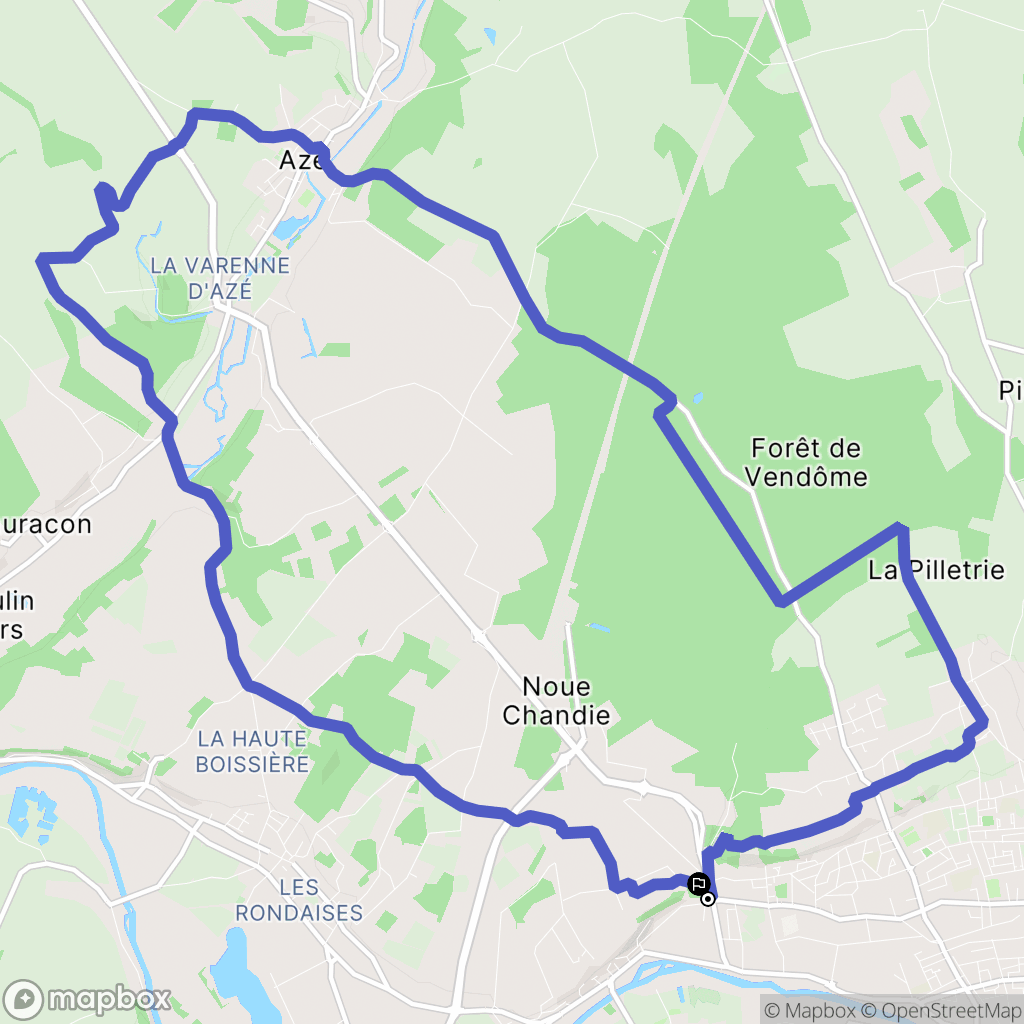 Vendôme : carte du parcours de randonnée - France