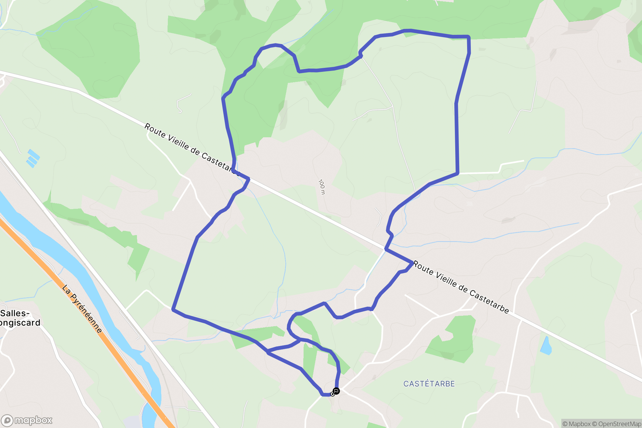 Orthez : carte du parcours de randonnée - France