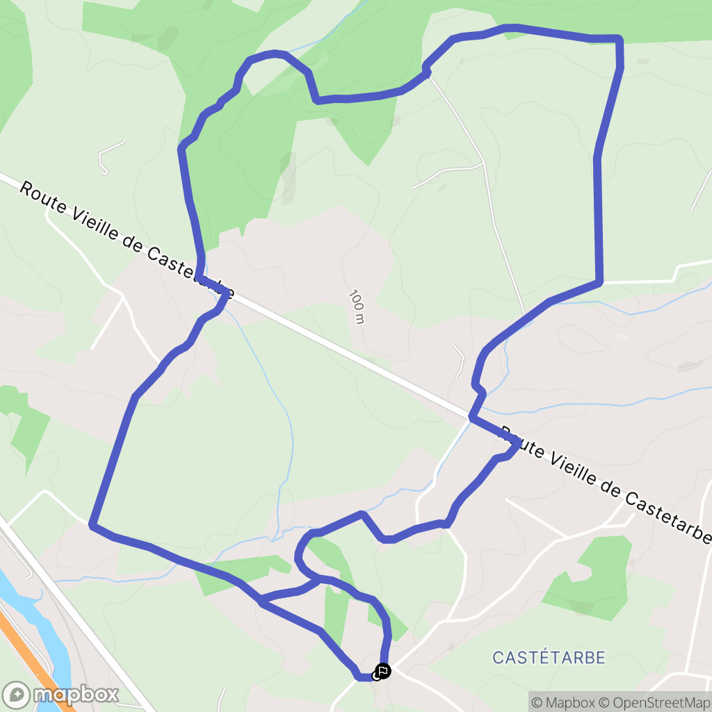 Orthez : carte du parcours de randonnée - France
