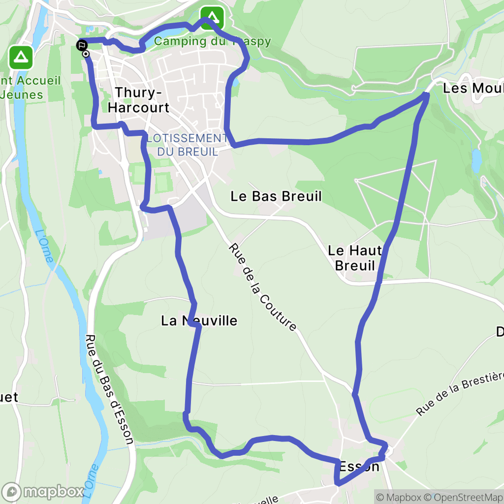Le Hom : carte du parcours de randonnée - France