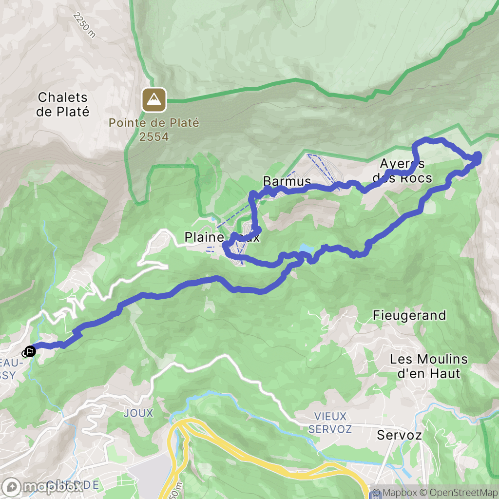 Passy : carte du parcours de randonnée - France