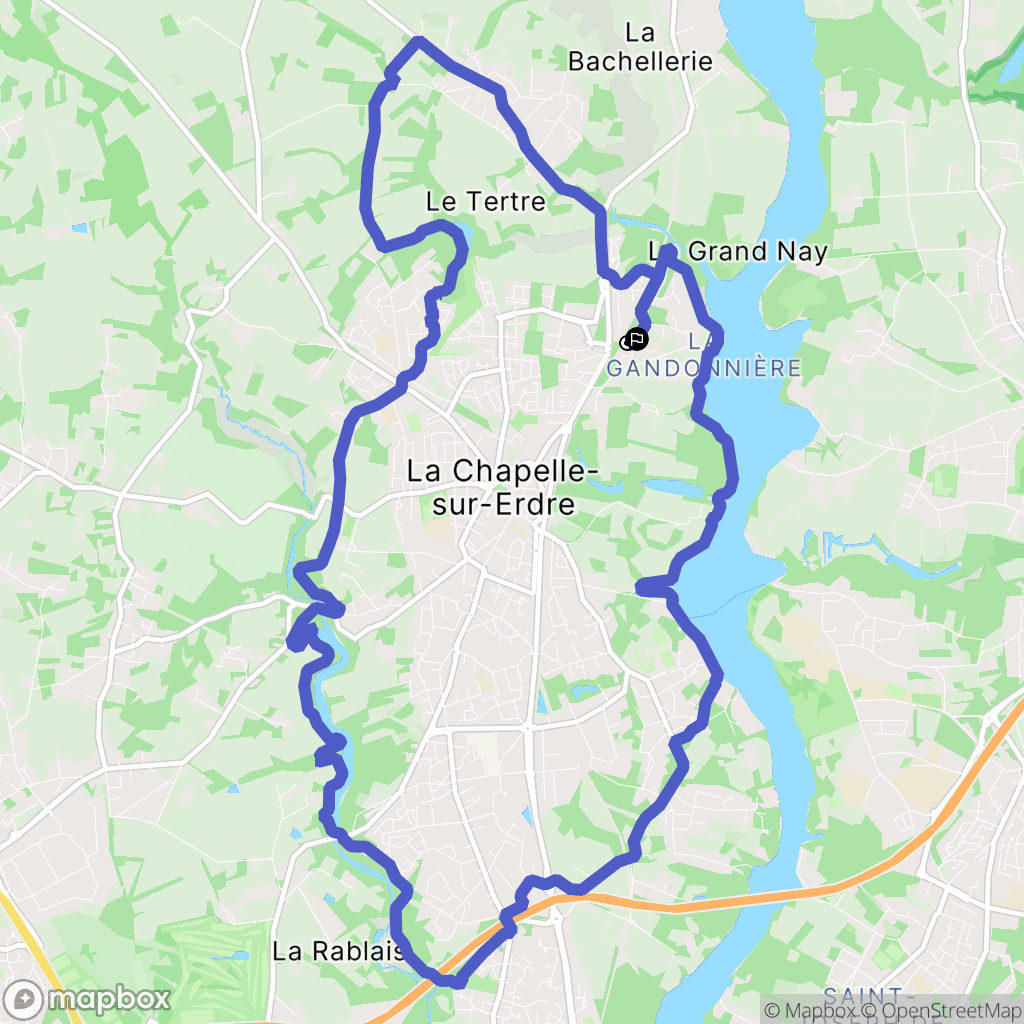 La Chapelle-sur-Erdre : carte du parcours de randonnée - France