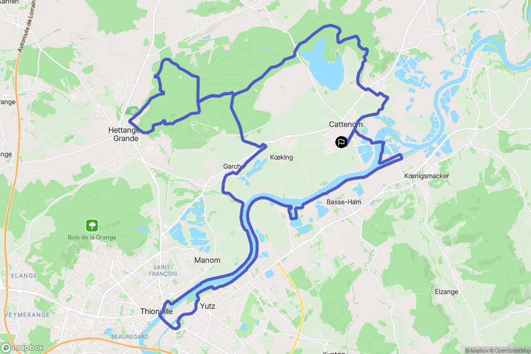Cattenom : carte du parcours de randonnée - France