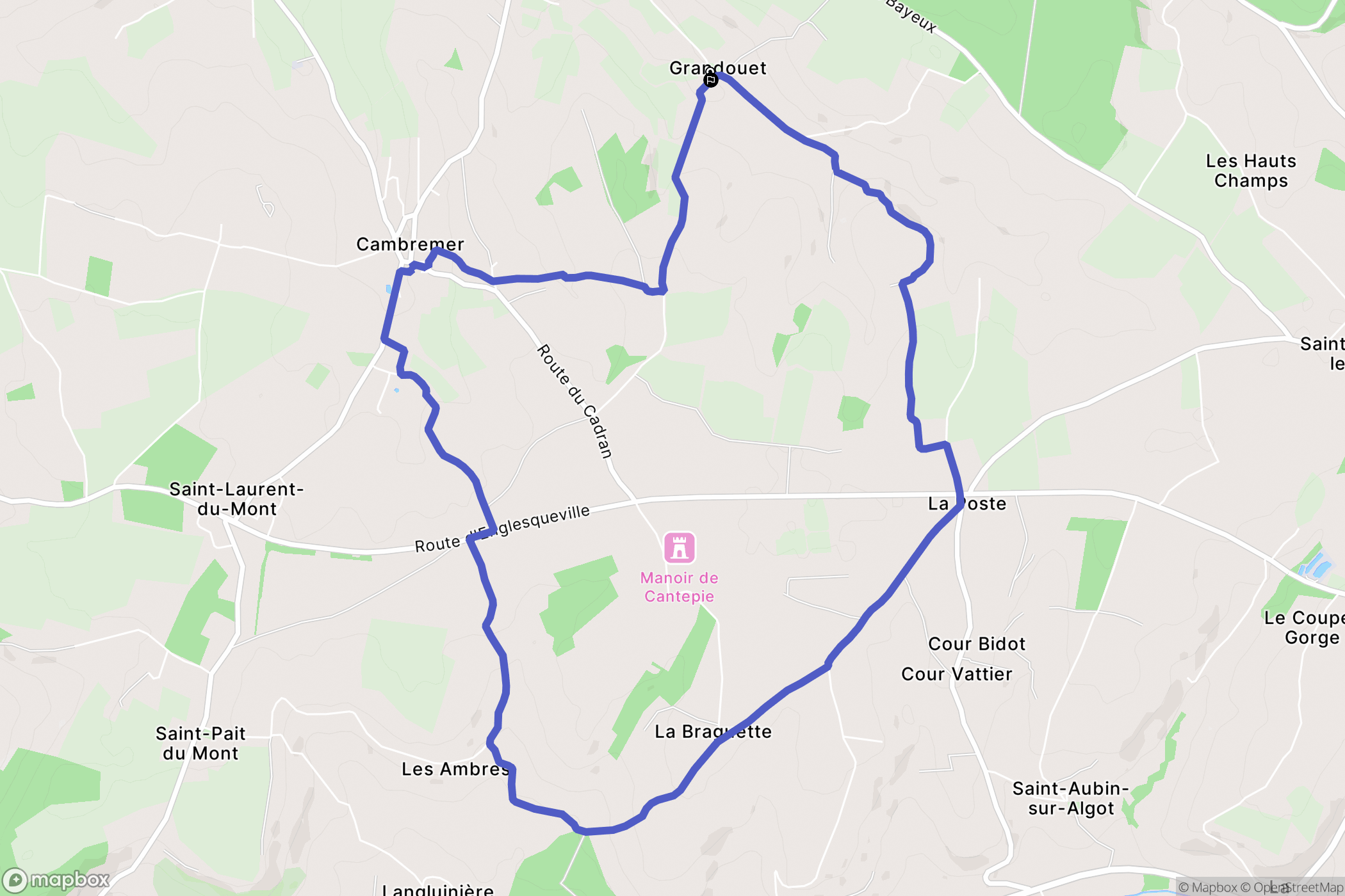 Cambremer : carte du parcours de randonnée - France