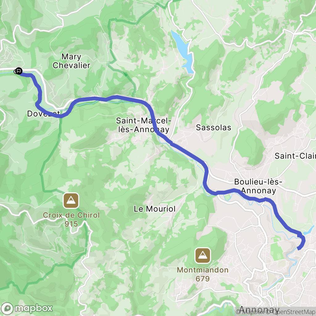 Bourg-Argental : carte du parcours de randonnée - France