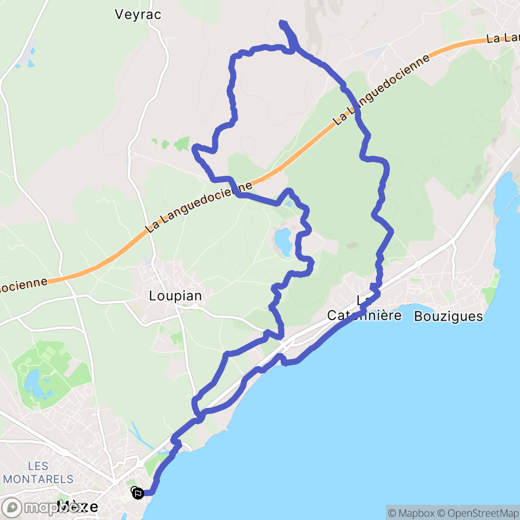 Mèze : carte du parcours de randonnée - France