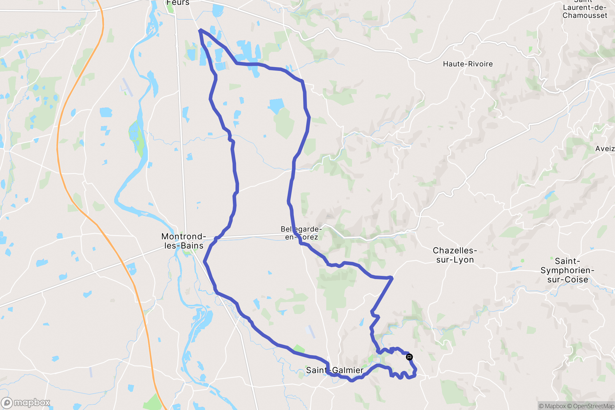 Saint-Médard-en-Forez : carte du parcours de randonnée - France
