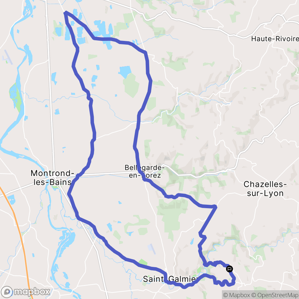 Saint-Médard-en-Forez : carte du parcours de randonnée - France