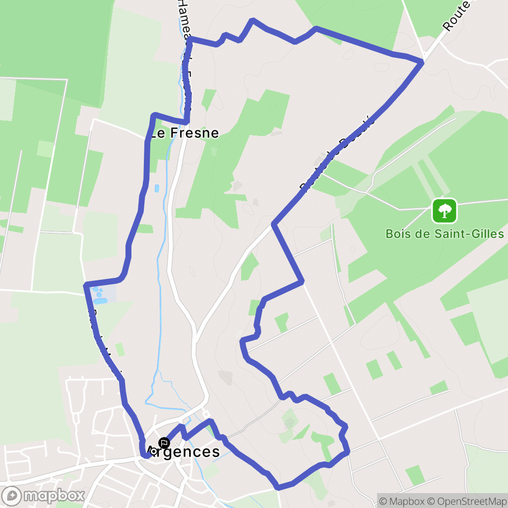 Argences : carte du parcours de randonnée - France