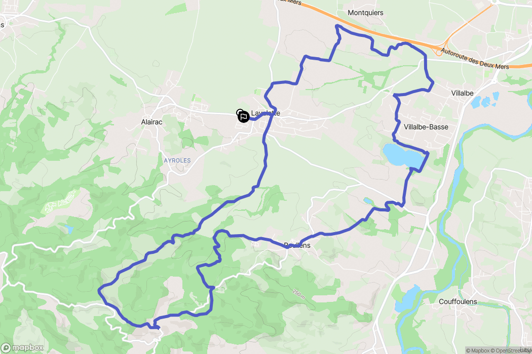 Lavalette : carte du parcours de randonnée - France