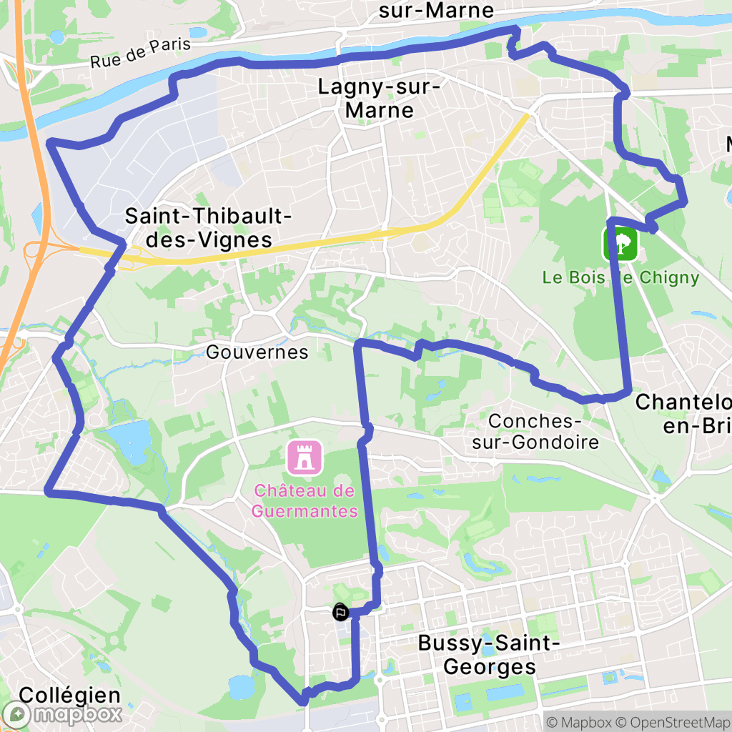 Bussy-Saint-Georges : carte du parcours de randonnée - France