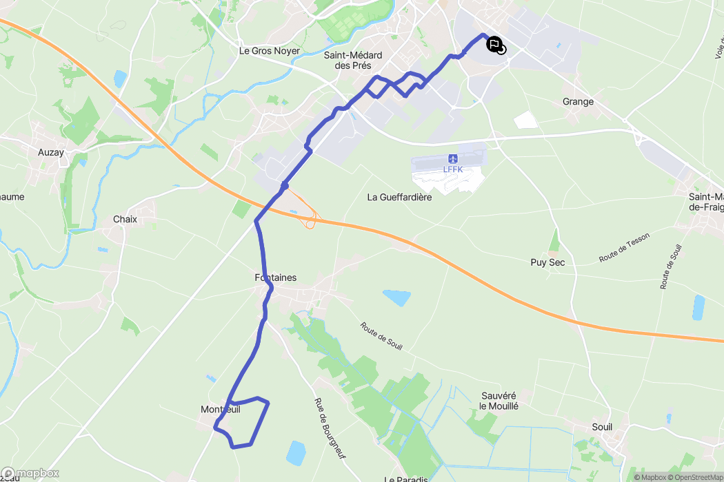 Fontenay-le-Comte : carte du parcours de randonnée - France