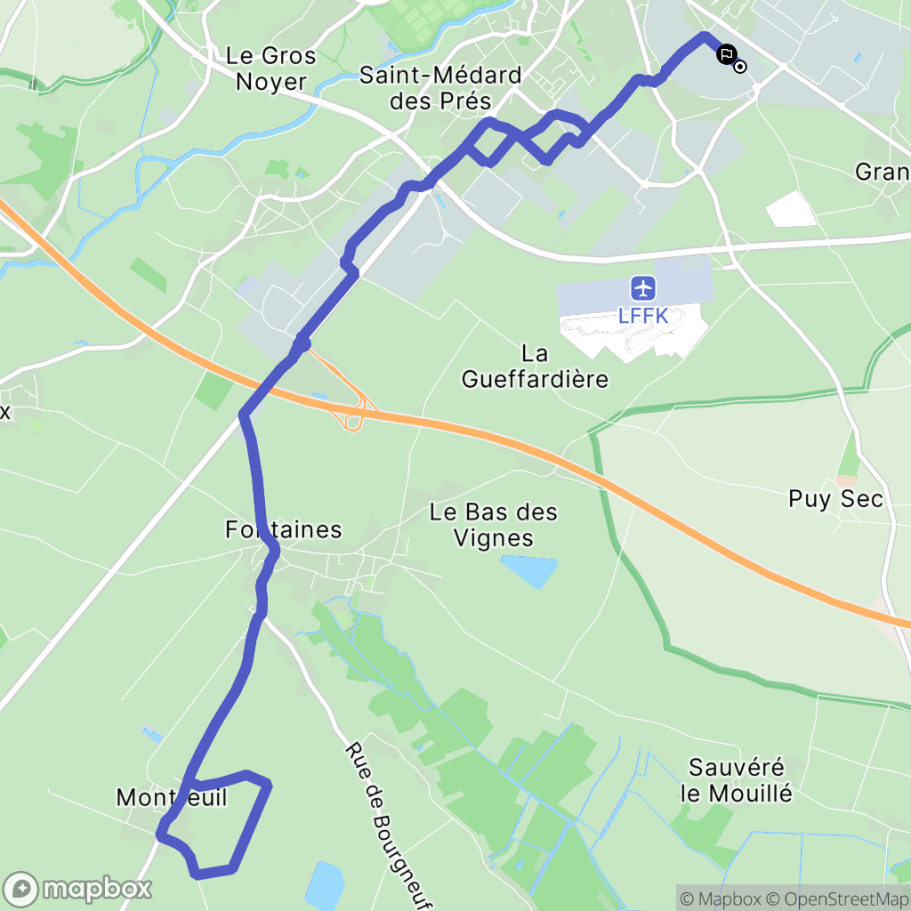Fontenay-le-Comte : carte du parcours de randonnée - France