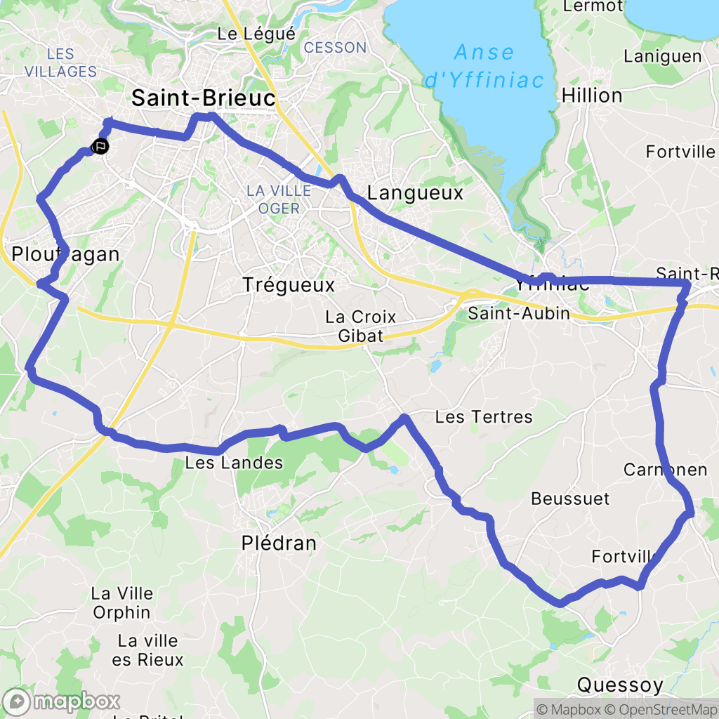 Saint-Brieuc : carte du parcours de randonnée - France