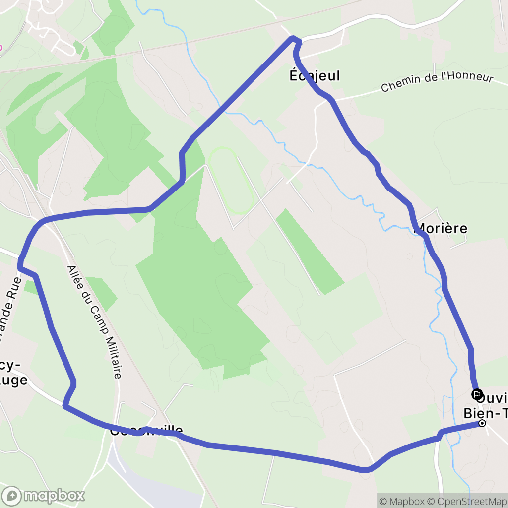 Saint-Pierre-en-Auge : carte du parcours de randonnée - France