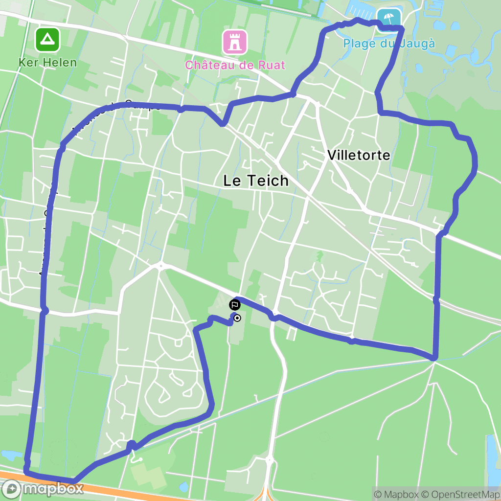 Le Teich : carte du parcours de randonnée - France