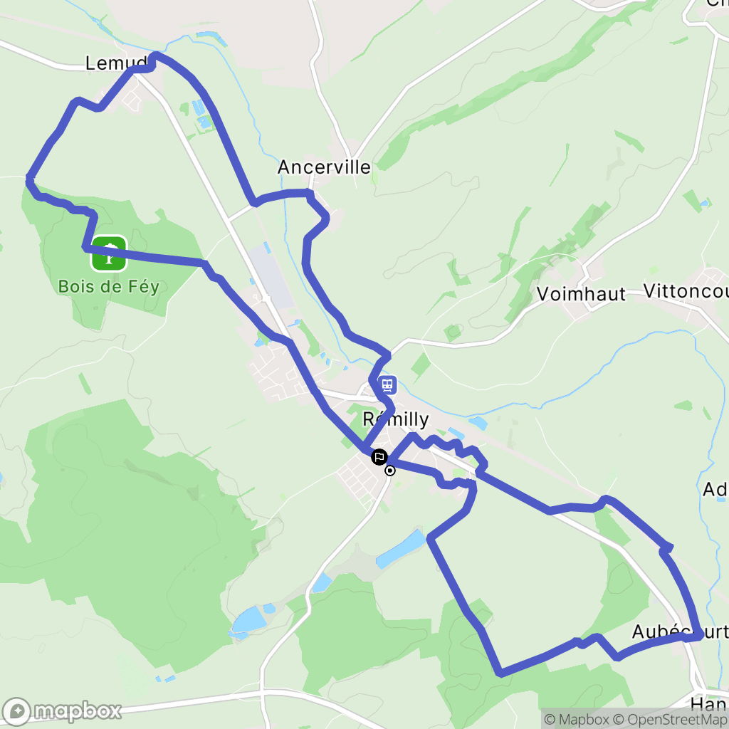 Remilly : carte du parcours de randonnée - France