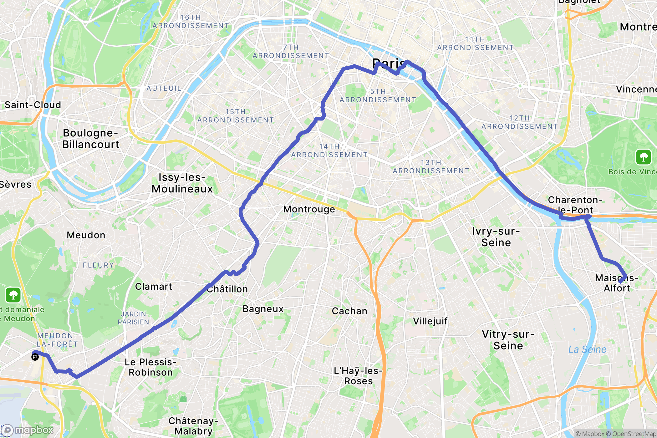 Vélizy-Villacoublay : carte du parcours de randonnée - France