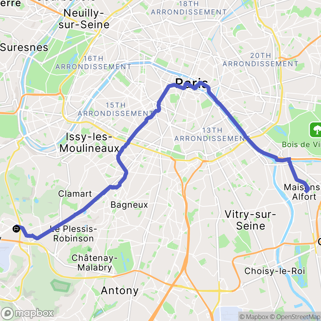 Vélizy-Villacoublay : carte du parcours de randonnée - France